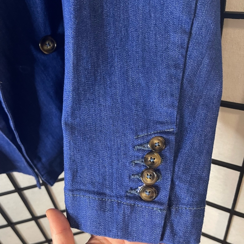 NWT Lane Bryant Stylish Blue Double Breasted Denim Blazer Size 20 - Picture 8 of 11